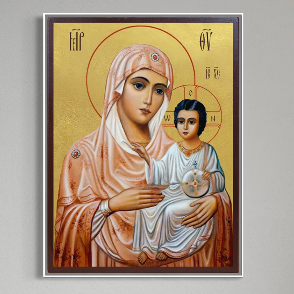Icoana ortodoxa maica domnului cu pruncul, tablou canvas pentru perete